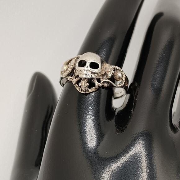 HAN Ram Horns Skull Ring in Sterling Silver size 11 - Picture 8 of 8